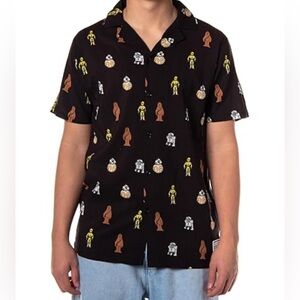 Star Wars Black and Yellow Casual Button Down Shirt